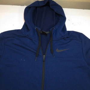 NIKE DRI FIT ATHLETIC FULL ZIP HOODIE HOODED SWEATSHIRT JACKET Sz Mens S Blue - Picture 1 of 4