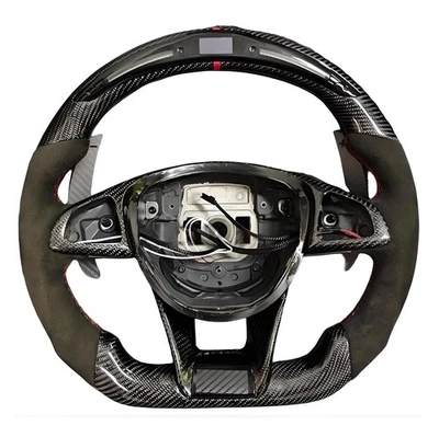 Volante LED de fibra de carbono para Mercedes-Benz C43 C63 E43 E63 S63 S65 AMG Foto 1 de 4