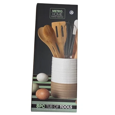 Metro Home Juego de 8 piezas de tina de herramientas de cocina con bañera de gres Foto 1 de 4