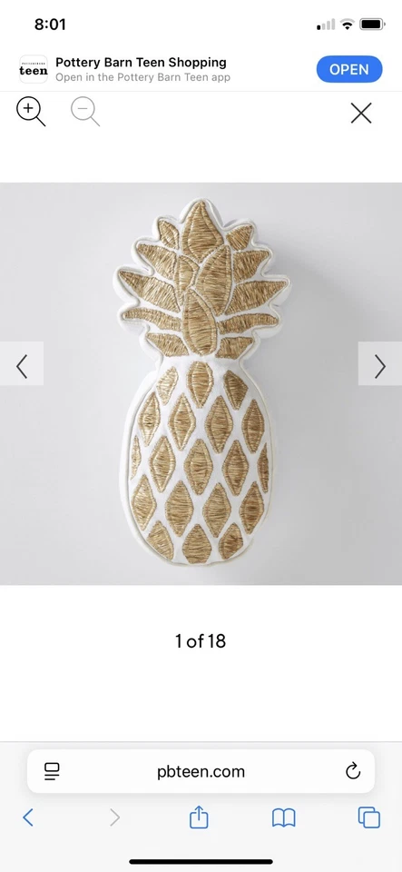 ¡Almohada de piña blanca y dorada Lilly Pulitzer! ¡Nuevo sin etiquetas! Foto 1 de 1