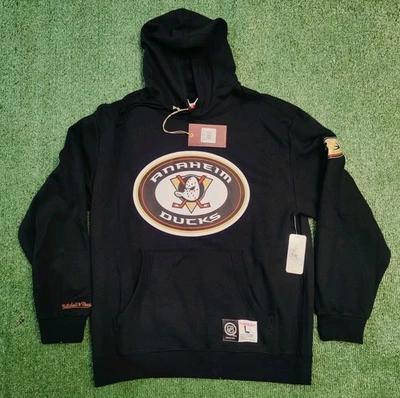 Sudadera con capucha negra polar Mitchell & Ness Anaheim Ducks Game Time grande para hombre nueva con etiquetas Foto 1 de 4