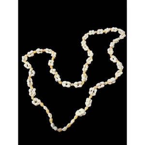 Handmade Natural Seashell Necklace 17” Long No Clasp Slide Over Head - Picture 1 of 5