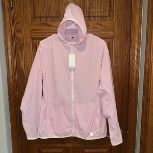 NWT Tory Burch Jacket Women’s XL pink Tory Sport Nylon Packable Windbreaker hood - Picture 1 of 6