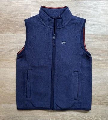 Vineyard Vines Boys Navy Harbor Fleece Vest size 7 - Image 1 of 2