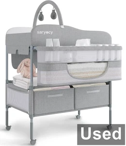 Saryocy 002 - Folding, Adjustable Baby Changing Station w/ 2 Drawers, Grey - Picture 1 of 11