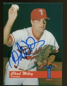 1995 Tulsa Drillers CHAD WILEY Signed Card autograph RANGERS LENEXA, KS