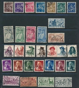 PORTUGAL *43 DIFFERENT USED (1944-49)* FEW COMPLETE SETS *NICE* - Picture 1 of 4