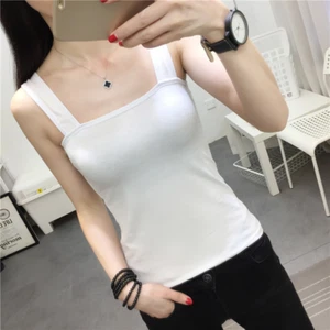 Women's Suspender Top Casual Versatile Slimming Vest Solid Color Versatile Top - Picture 1 of 16