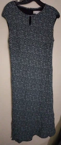 Casual Corner Key Hole Dress Women's 14 Lined Gray Black Floral Cottage Core - Picture 1 of 8