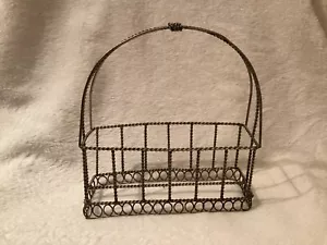 Decorative Small Wire Rustic Basket ~ 6.5" x 2.5" x 7” ~ Home Accents ~ Metal - Picture 1 of 9