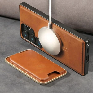 Leather Magnetic Wallet Case w/ Cardholder For Samsung S25 Ultra/S25 Edge/ S23 - Picture 1 of 13