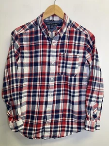 Tommy Hilfiger Boys Long Sleeve Plaid Button-Up Shirt Size L Red White Blue - Picture 1 of 6