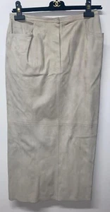 Chanel Women's Suede Goat Skin Pleated Leather Trim Skirt - Size 40 - Picture 1 of 4