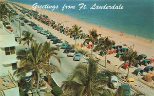 GREETINGS FROM FORT LAUDERDALE FL FLORIDA VINTAGE 1950s POSTCARD 082624 T - Picture 1 of 2