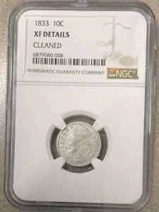 1833 CAPPED BUST DIME - NGC XF- Cleaned - Picture 1 of 2