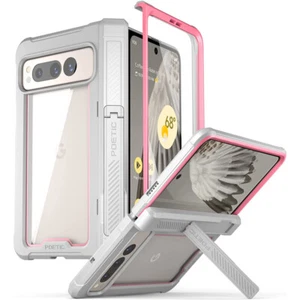Kickstand Case For Google Pixel Fold 5G Anti-Scratch Clear Back Cover Pink - Picture 1 of 6