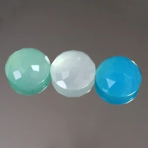 28.40cts 15mm 3pcs Round Multi color Natural Quartz Loose Genuine Gemstones - Picture 1 of 6