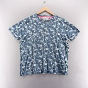 Ted Baker Mens T Shirt 2XL Blue Floral All Over Print Short Sleeve - Picture 1 of 10