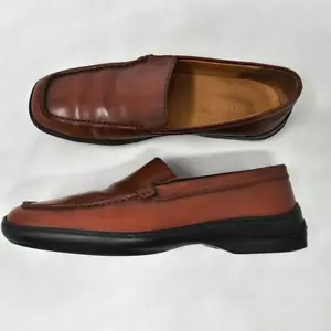 TOD'S TODS WOMENS BROWN LEATHER LEATHER MOC TOE LOAFERS SIZE EU 35.5 US 5.5 - Picture 1 of 8