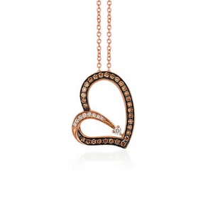 LeVian 14K Rose Gold G-H SI1 Chocolate Diamond 0.28 cts 18" Pendant Necklace - Picture 1 of 4