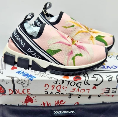 Dolce Gabbana Sorrento Women's Floral Print Rose Mesh Sneakers EU36 US6 - Image 1 of 4