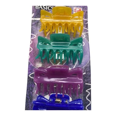 "Paquete de 4 pinzas para el cabello de colección NOS Distintly Basics agarre de garra de 2,25"" x 1,5""" Foto 1 de 4