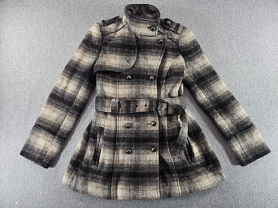 Abrigo para mujer Miss Sixty M60 mediano a cuadros lana chaquetón con cinturón Foto 1 de 4