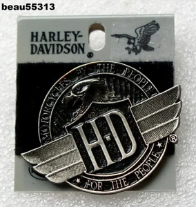 ⭐"VINTAGE" HARLEY DAVIDSON "MOTOCICLETAS POR EL PUEBLO PARA EL PUEBLO" PIN CHALECO - Imagen 1 de 1