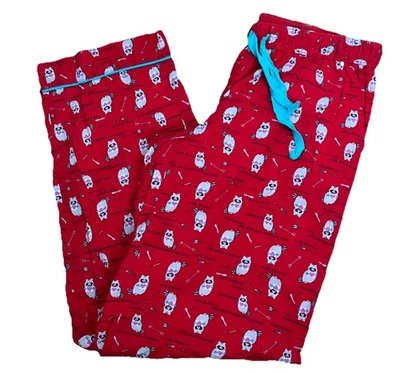 Pantalones de pijama de salón de algodón con estampado de mapache rojo talla mediana Aerie para mujer Foto 1 de 4