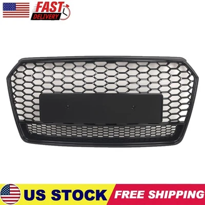 For Audi A7 S7 RS7 Style 2016-2018 Front bumper Honeycomb Mesh BLACK Grille - Image 1 of 4