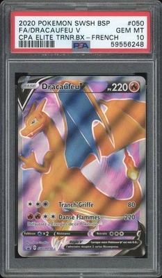 2020 Pokemon FRENCH Black Star Promo Charizard-Charizard V FA SWSH050 PSA 10 GEM - Image 1 of 2