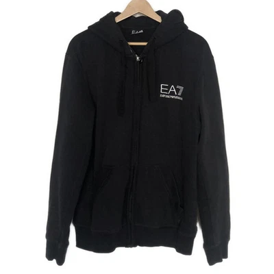 Auténtica sudadera con capucha para hombre EMPORIO ARMANI - negra y blanca Foto 1 de 4