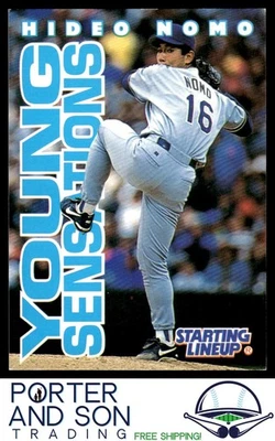 Hideo Nomo 1996 Kenner Starting Lineup Cards #527295 Dodgers Baseball Card - Image 1 of 2
