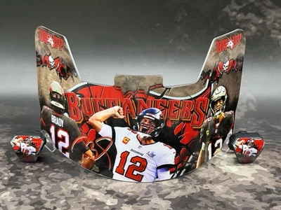Tampa Bay Buccaneers Tom Brady Personalizado Tamaño Completo Casco Visera Foto 1 de 4