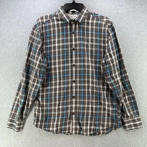 Penguin Mens Button Up Shirt Medium M Classic Fit Plaid Long Sleeve Camisa - Picture 1 of 13
