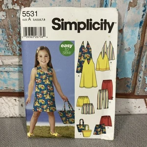 implicity 5531 Sewing Pattern Girls Size 3-8 Dress Shorts Shirt CapriPants Purse - Picture 1 of 5