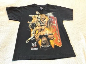 John Cena RAW WWE Youth MEDIUM Wrestling T-Shirt Wrestler Tee Hybrid - Picture 1 of 8