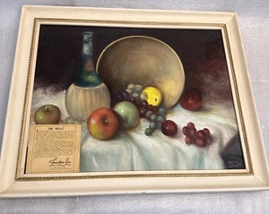 Framed Painting by Lorenz Griffith - Unknown Title (still life, fruit, wine) - Picture 1 of 9