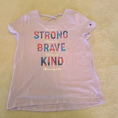 Camisa Top Champion Niñas Jóvenes Púrpura 14/16 Siempre Sé Fuerte Brave Tipo Foto 1 de 3