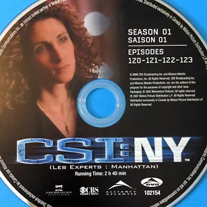 CSI: NY Season 1 DISC 6 DVD REPLACEMENT only - single Disc ep. 120 121 122 123 - Picture 1 of 4