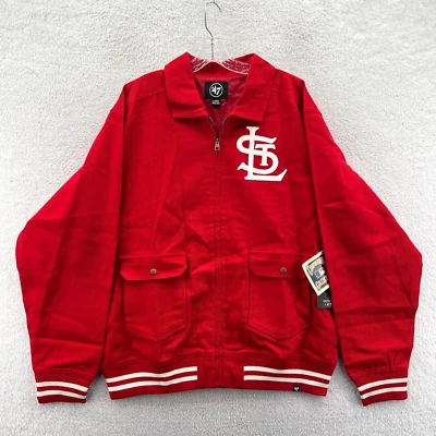Jaqueta jeans esportiva St Louis Cardinals masculina grande marca 47 vermelha streetwear - Imagem 1 de 4