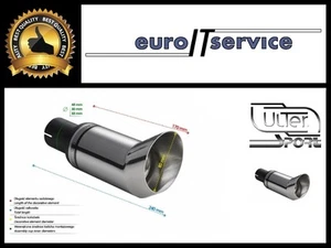 NEUF TOP MUFFLER TIP ULTER SPORT N1-13DTM - SILENCER TAIL PIPE 80mm - Imagen 1 de 3