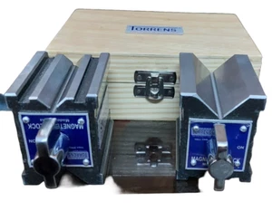 Nuevo par de bloques en V magnéticos de precisión emparejados 2 piezas 100x95x75 mm-4" caja de madera - Imagen 1 de 5