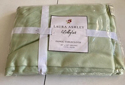 Laura Ashley Tablecloth Nubby Solid Surrey Lime Green 60 x 120 - NEW - Image 1 of 4