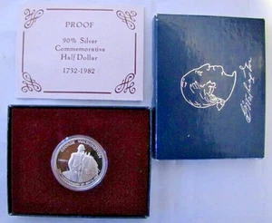 1982-S George Washington Birth Commemorative ½ Dollar Proof 90% SIlver Coin - Picture 1 of 5