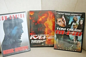Tom Cruise Mission Impossible, MI 2, MI 3 DVD's Full And Widescreen Action - Picture 1 of 4