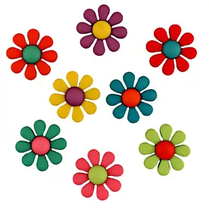 Funky Flowers 4226 - Colorful Buttons Galore Embellishments - Craft Sewing Scrap - Picture 1 of 2
