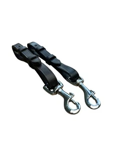 Black and Brown Leather Martingale to Girth Attachment clip (Pack of 2) - Picture 1 of 2