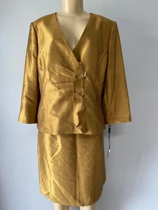 NUEVO TRAJE FALDA 2 PIEZAS BRONCE TAHARI ARTHUR S. LEVINE LUXE TALLA 14 - Imagen 1 de 6