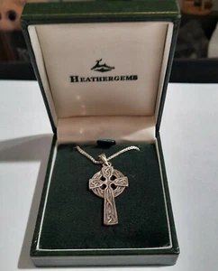 Heathergems Pendant - Necklace - Chain  - Celtic Cross - 925 - 16 inches.  - Picture 1 of 5